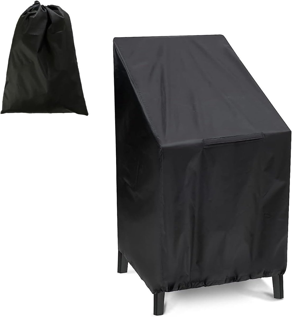 SnelShoppen - Tuinstoel Beschermhoes, 210D Oxford Stacking Chair Cover, Waterdicht, Ademend, UV Bestendig, 65 x 65 x 120 cm voor Balkon, Tuin en Buite