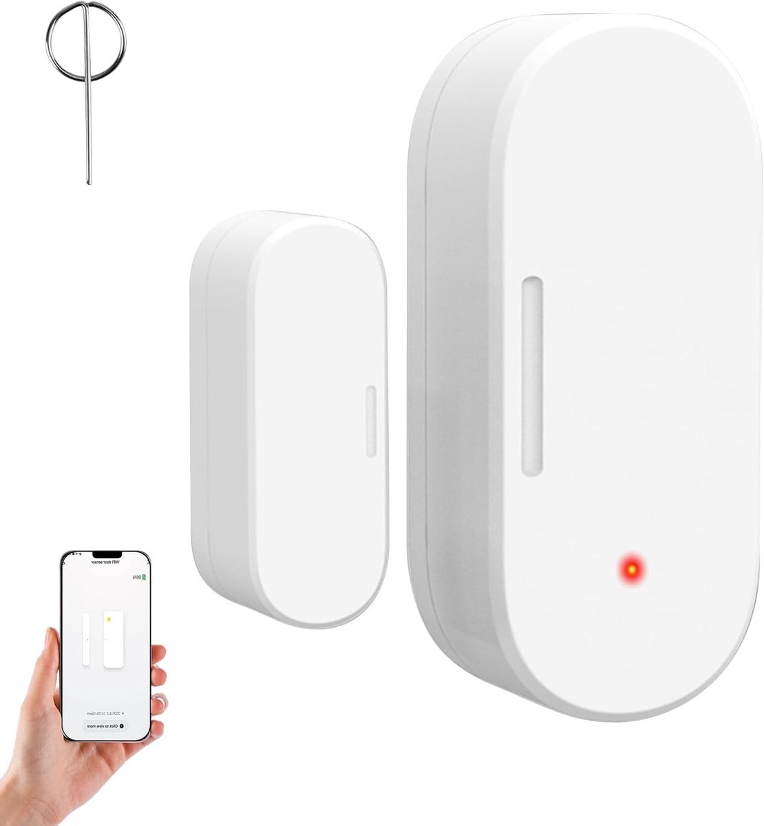 Slimme deur- en raamsensor vereist Zigbee hub | Compatibel met Alexa, Google Home en Tuya, Draadloze detector voor alarmsystemen en smart home toepassingen, 1 stuk