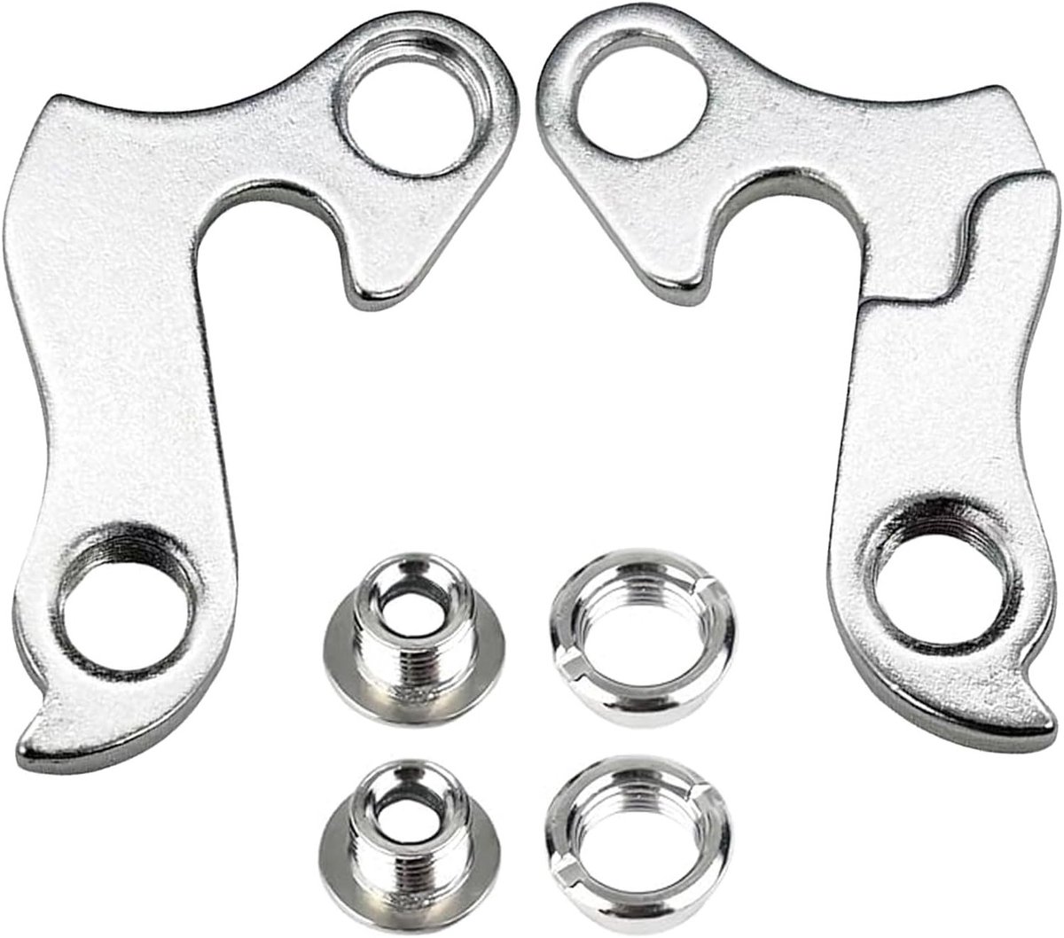 Fiets Schakeloog - Derailleurhanger Reserveonderdeel - Fietsreparatie Onderhoud - Frame Bescherming Bij Val - 2 stuks - Zilverkleurig