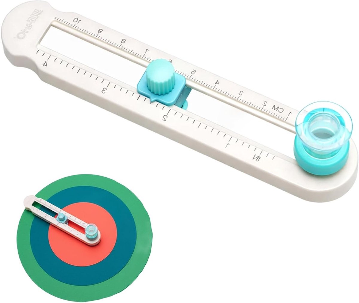 Cirkelsnijder Papier - Ronde Snijder - Kaarten Maken - Verstelbare Radius - 2-20 cm - Wit