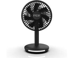Inca IMF-16B oplaadbare tafelventilator 14 cm - met verlichting