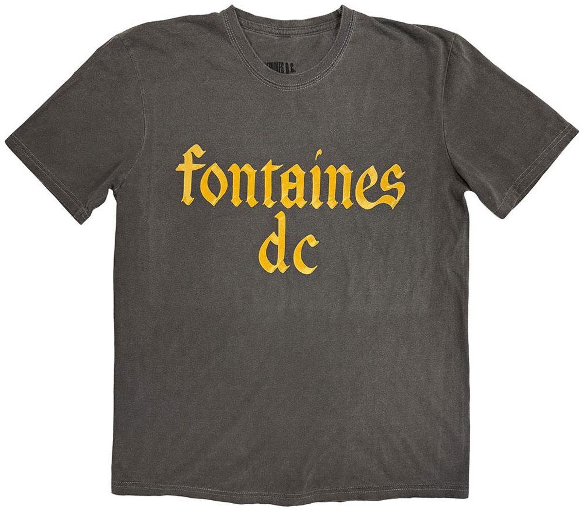 Fontaines D.C. - Gothic Logo Stone Wash Heren Tshirt - XL - Grijs
