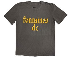 Fontaines D.C. - Gothic Logo Stone Wash Heren Tshirt - XL - Grijs
