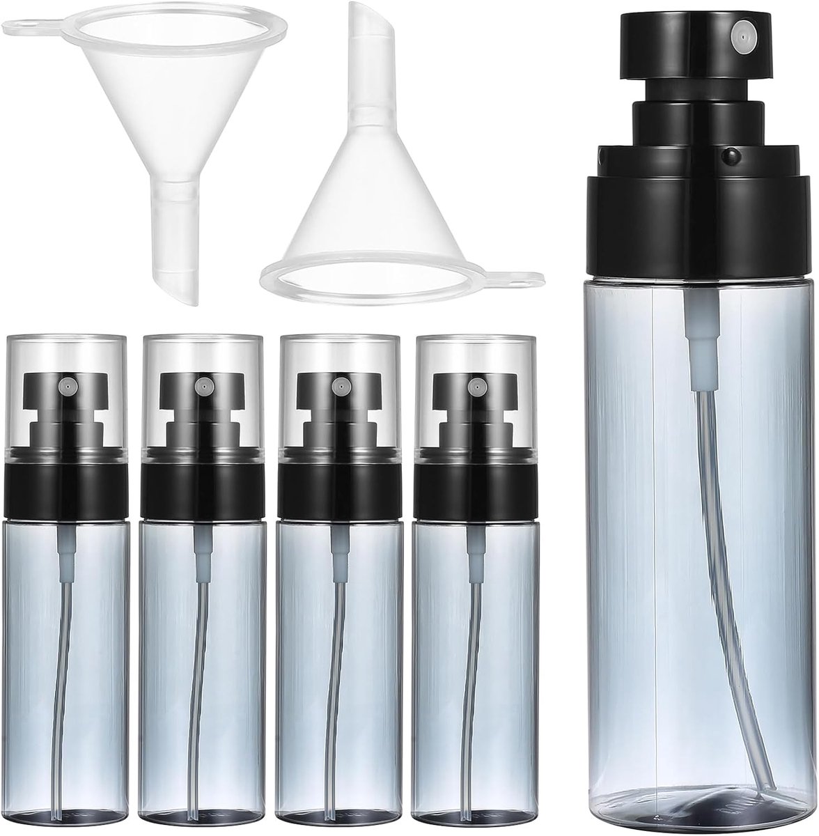 SnelShoppen - 5x 60ml Refillable Spray Bottles - Lichtgewicht Plastic Reisknofles - Perfect voor Toiletten, Reinigers, Parfum, Make-up, Water Sprayer