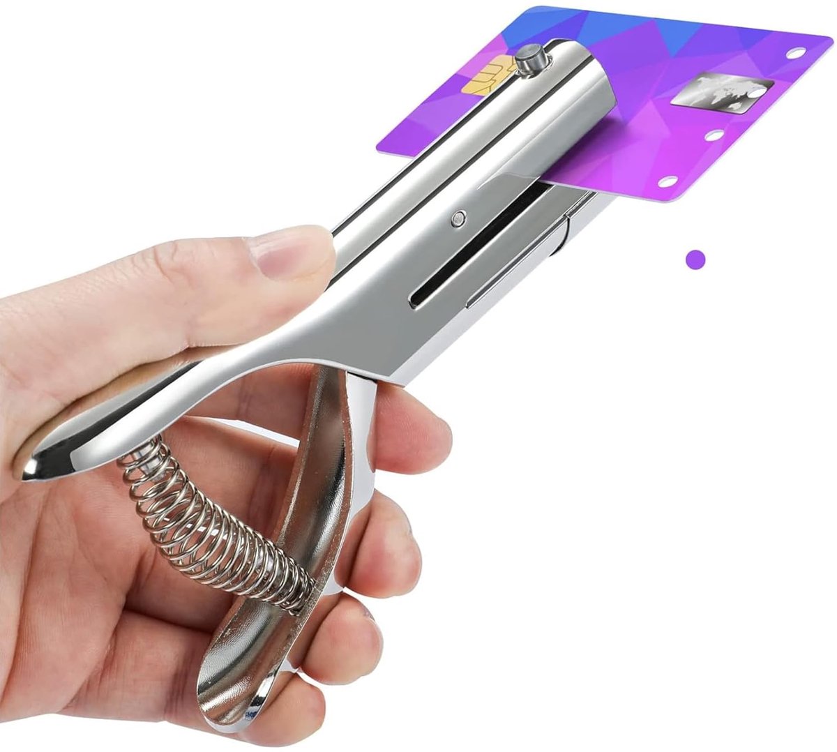 SnelShoppen - Krachtige En Duurzame Perforator Voor Papier, PVC en Kaarten - 6mm Gat, Tot 20 Vellen A4, Desk Accessories, Zilver, Zinklegering