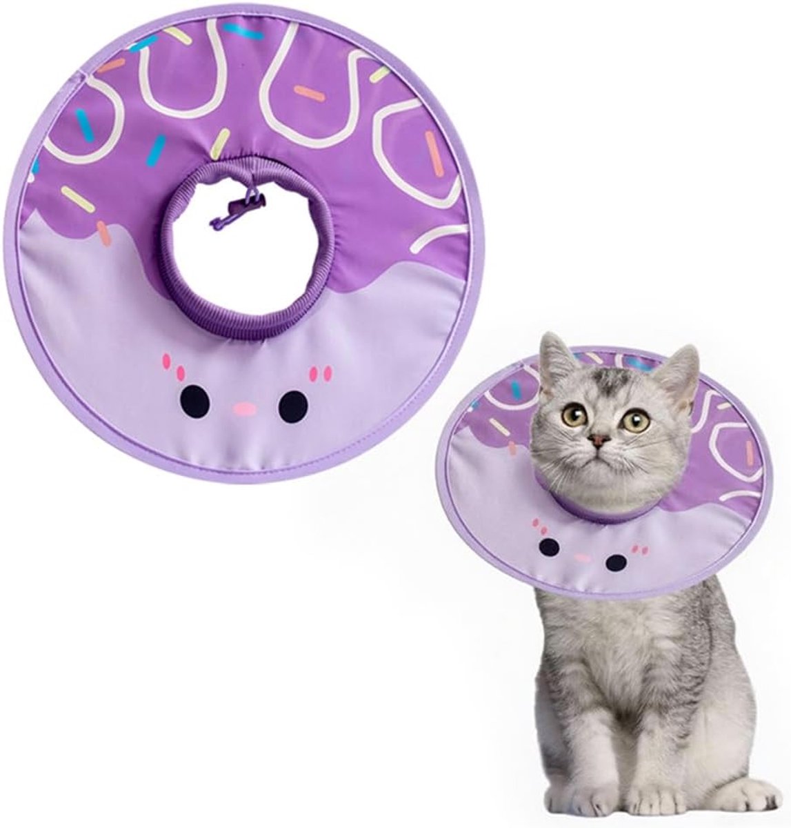 Halsband voor katten L - Donutvormig - Zacht materiaal - Voorkomt likken en bijten - ShopVlot