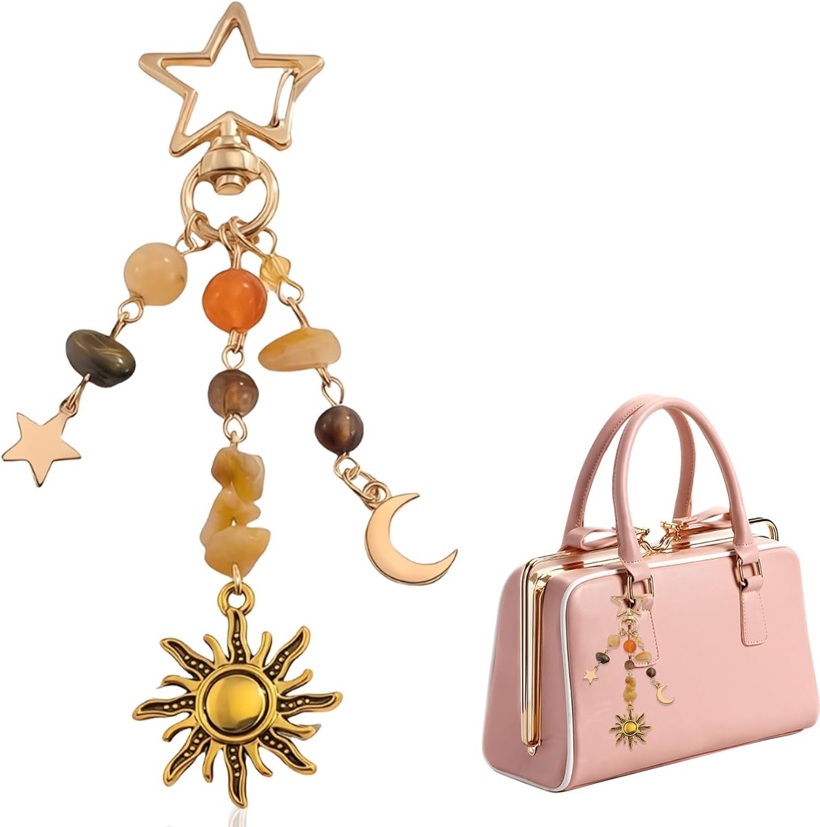 Tassenhanger Sleutelhanger Vrouwen - Aesthetic Y2K - Zon Maan Ster - Creatieve Accessoire - ShopVlot