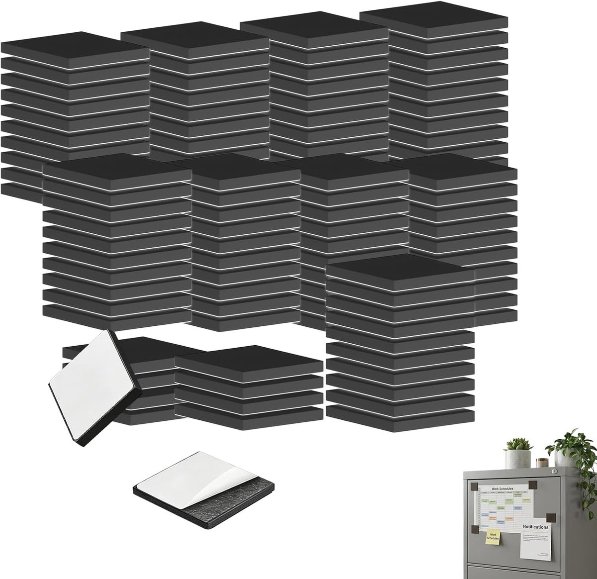 Vierkante magneten 20 x 2 mm - zelfklevend - voor knutselwerk - herpositioneerbaar - ShopVlot