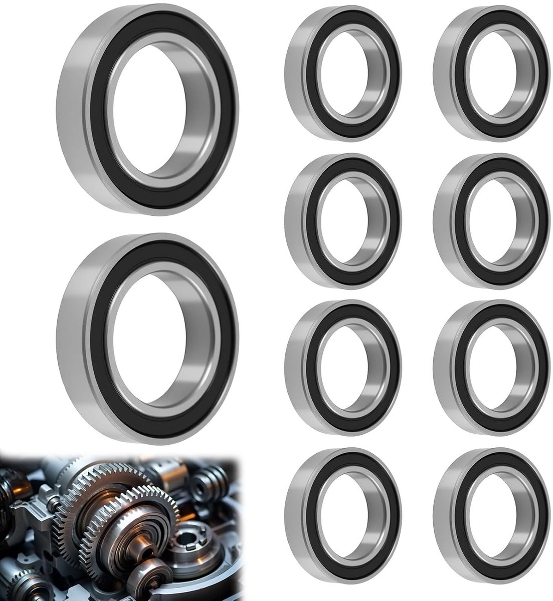 Kogellagers pack van 10 - 15 mm x 24 mm x 5 mm - dubbele bescherming - ideaal voor 3D-printers - ShopVlot