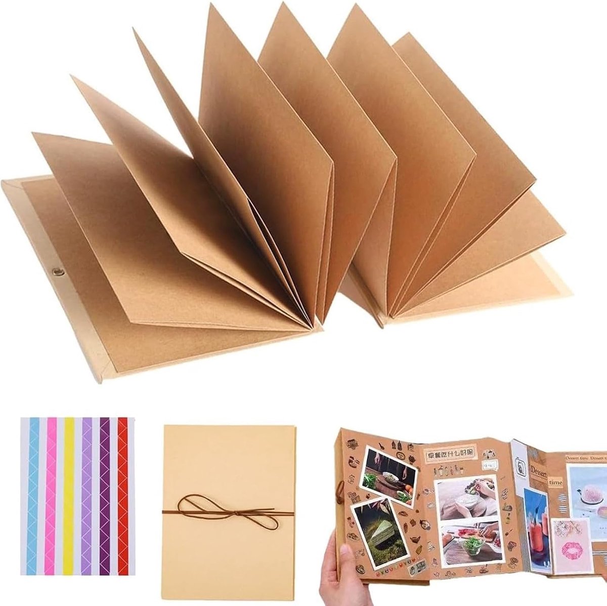 Fotoalbum 15 x 21 cm - Kraftpapier - Zelfklevende hoeken - Perfect voor herinneringen - ShopVlot