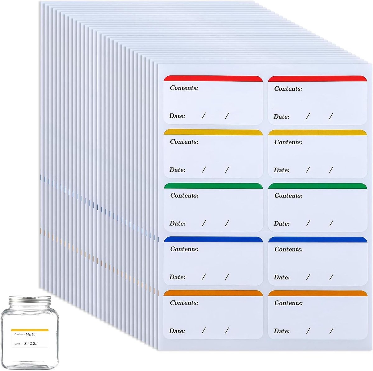 300 Stuks Kleurige Verwijderbare Labels 60x30mm Zelfklevend Zonder Lijmresten Voor Voedselopslag, Koelkast en Vriezer Organisatie
