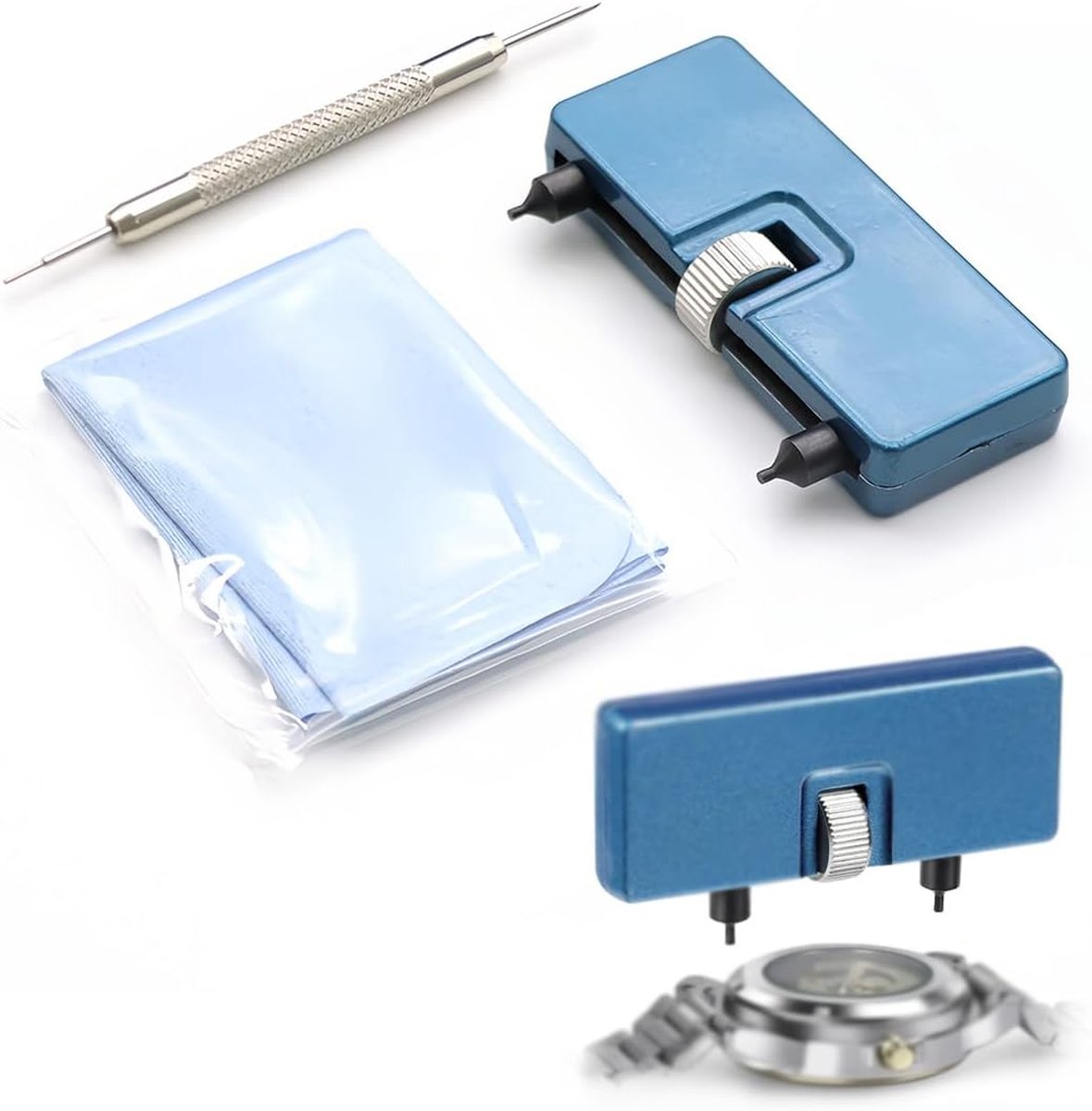 Horloge reparatieset 3-in-1 - Professioneel gereedschap - Accu vervangen - Eenvoudig thuis gebruiken - ShopVlot