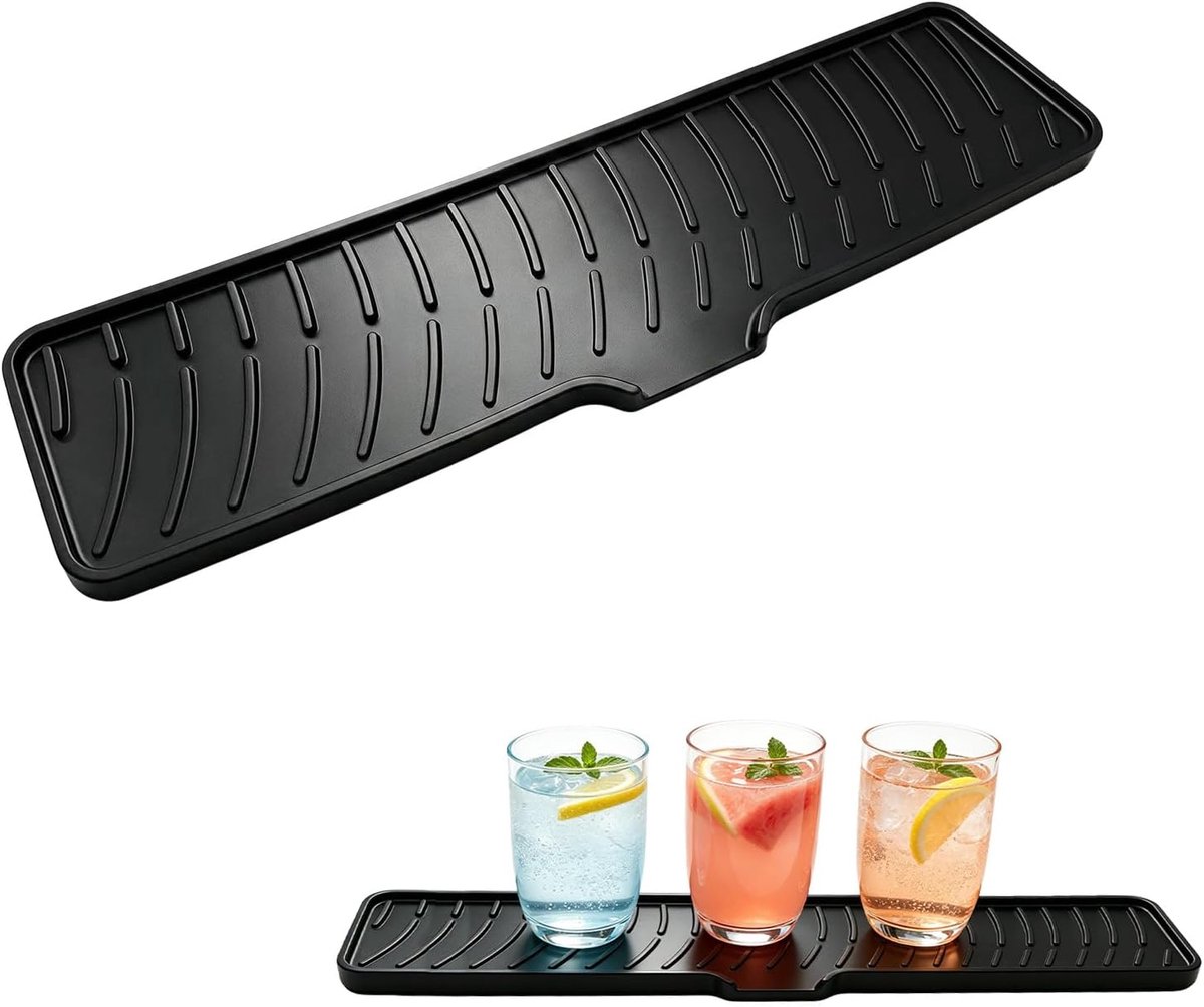 Siliconen afdruipmat 42 x 10 cm - antislip - waterdicht - ideale afvoer voor schone keuken - ShopVlot