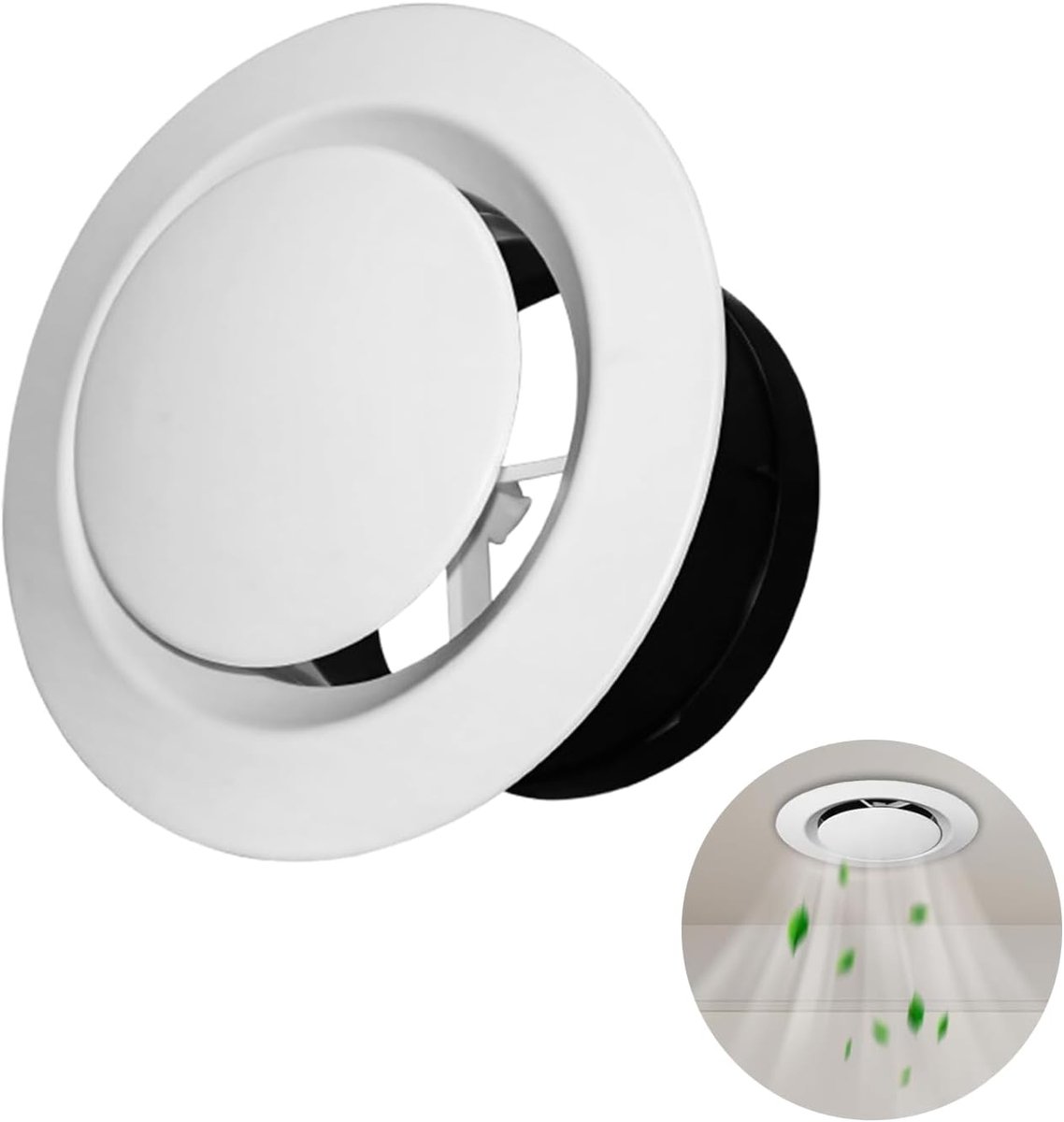 Ventilatierooster 75 mm - verstelbaar - rond ontwerp - optimale luchtstroom - ShopVlot