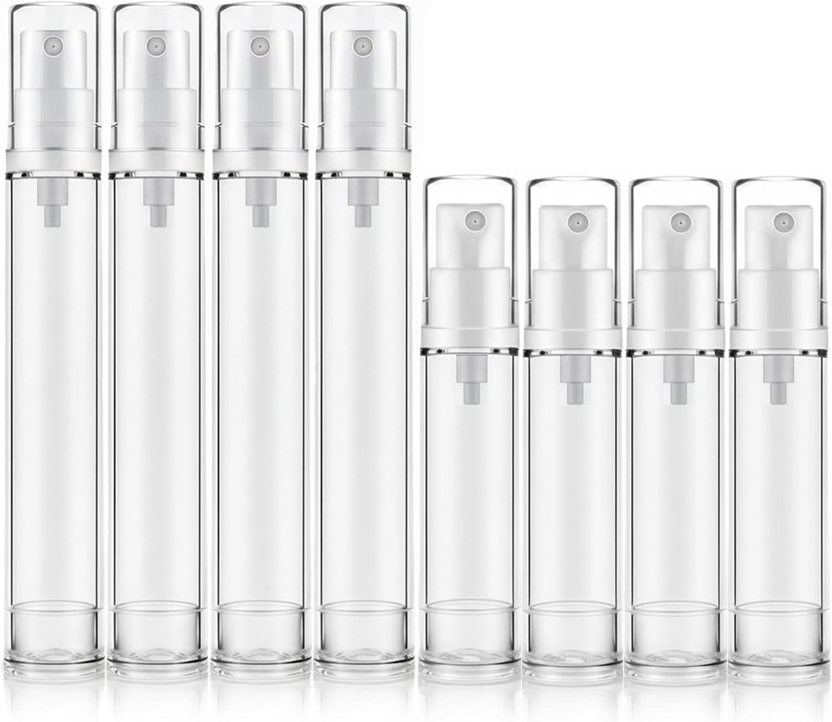Airless Pump Dispenser, Small Pump Bottle, 10 ml and 15 ml, Portable Pump Dispenser for Travel, Lotions, Shampoo - ShopVlot