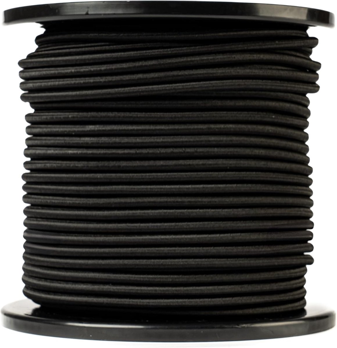 Elastic round rope (6mm, 100M, black) - Professional quality - Weatherproof and reusable - Breaking force 80kg - ShopVlot