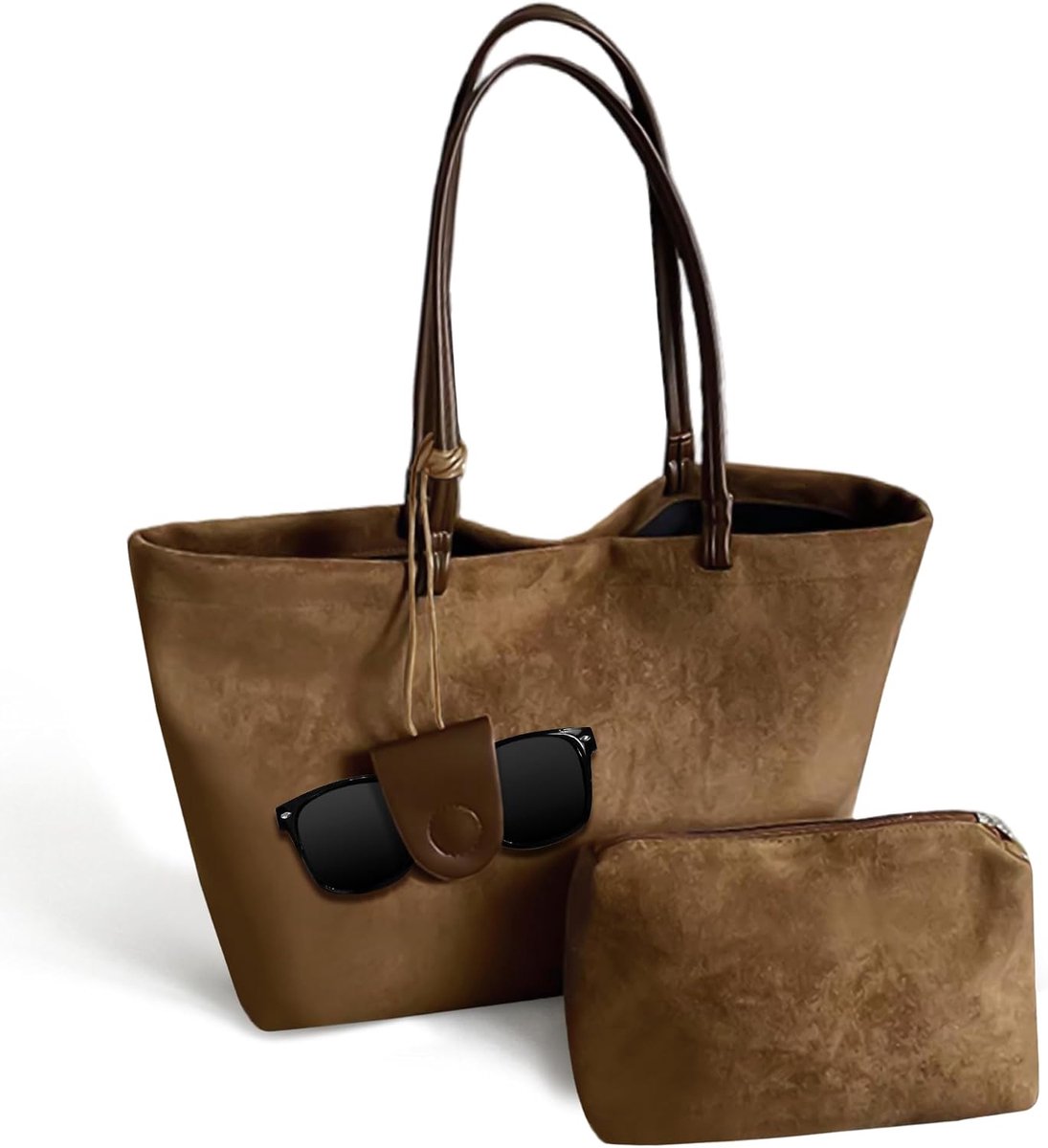 Y2K Schoudertas voor dames, grote suède tas, shopper, tote bag, schoudertas, handtas, crossbody tas, vintage tas, y2k - ShopVlot