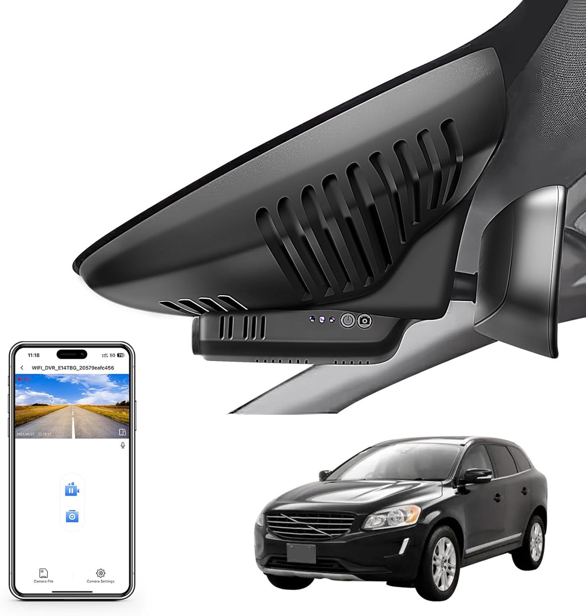MANGOAL 4K UHD 2160P Dashcam Car, Integrated OEM Look, Special for Volvo XC60 2013 2014 2015 2016 2017 (Model B), T5 - ShopVlot