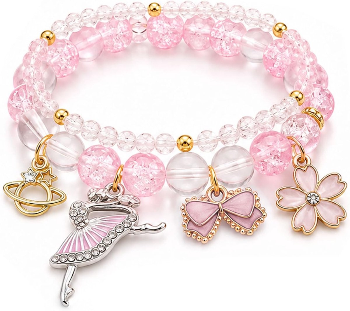 Parelenarmband voor Dames met Cadeaudoos, Kristallen Armband Ballett Charme - ShopVlot