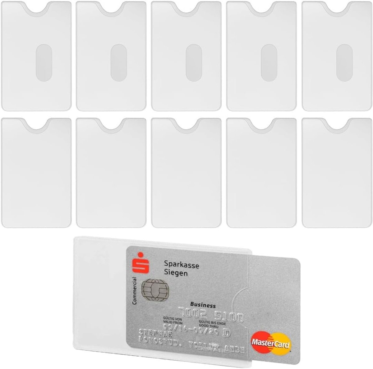 10 pieces, credit card case, transparent protective case, transparent hard shell, credit cards, ID card, driver's - ShopVlot