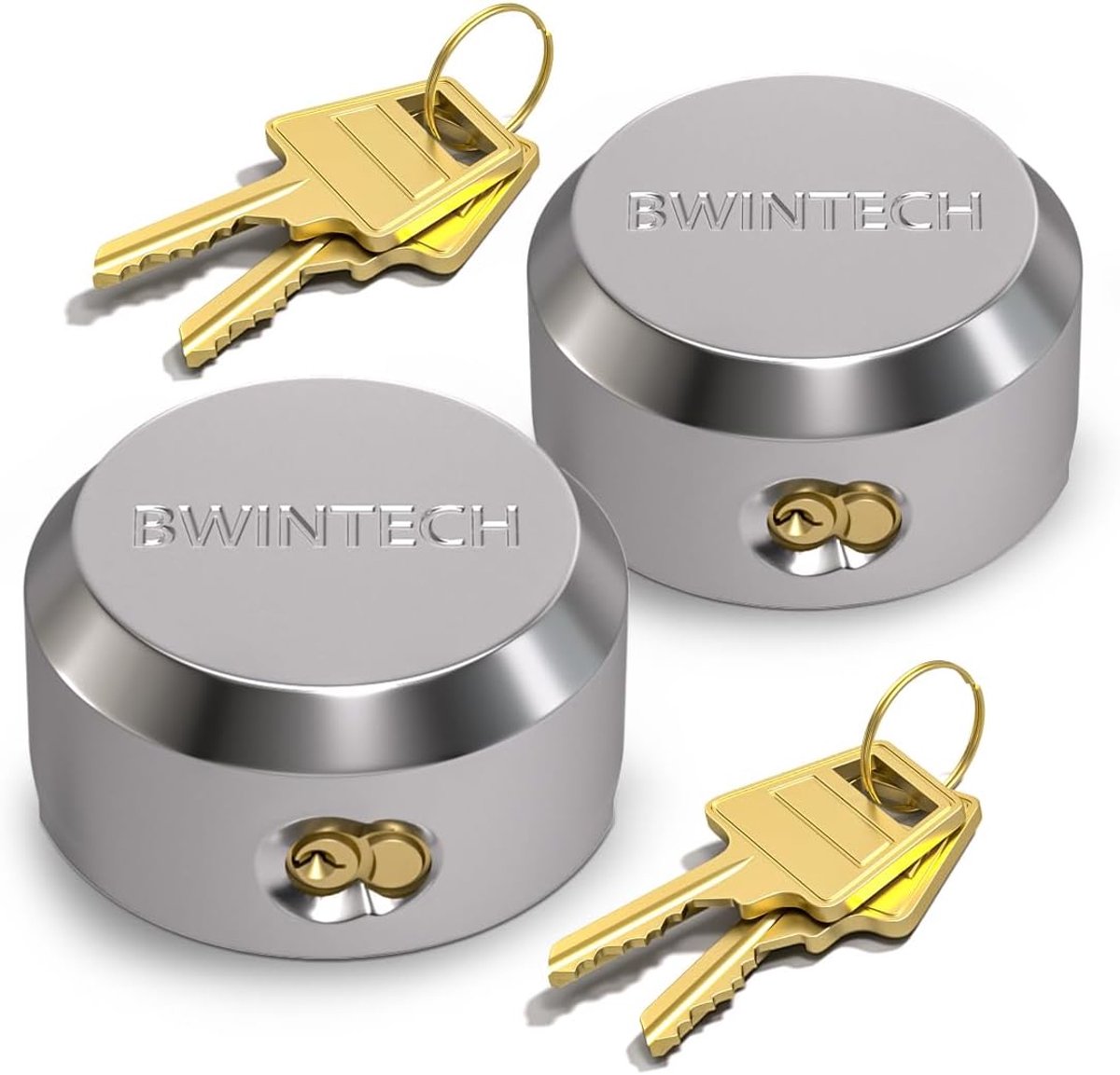 Bwintech 2 Set Padlocks Hidden Brackets, Sturdy Steel Safety Lock for Vans, Trailer Door Lock with 4 Identical Keys - ShopVlot