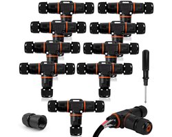 HIMOMO Cable Connectors, Waterproof IP68, Cable Connector, T-Shape, Waterproof, 3-Way IP68 Waterproof Cable - ShopVlot