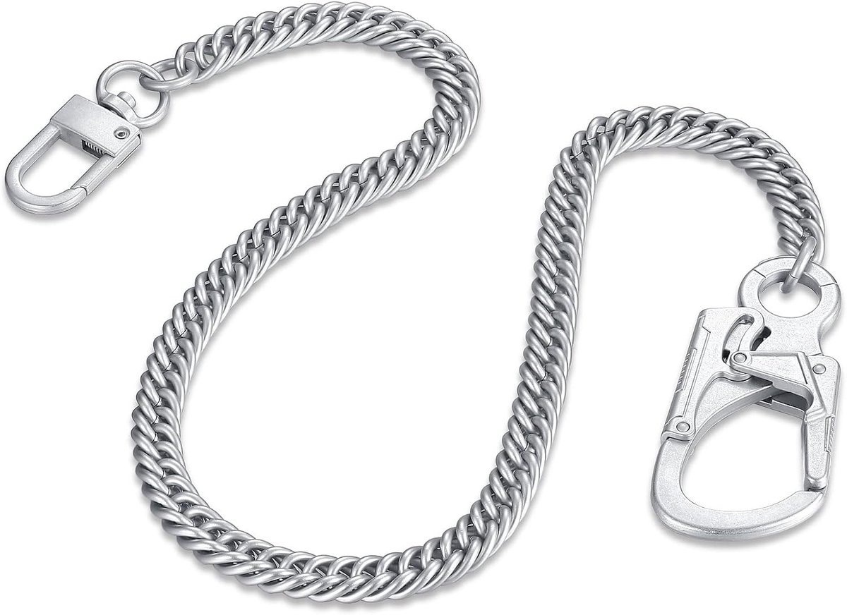 Ahiller Wallet Chain, 65cm Heavy Duty Biker Wallet Chain for Men, Anti-lost Keychain, Belt Chain, Pocket Jean Chain - ShopVlot