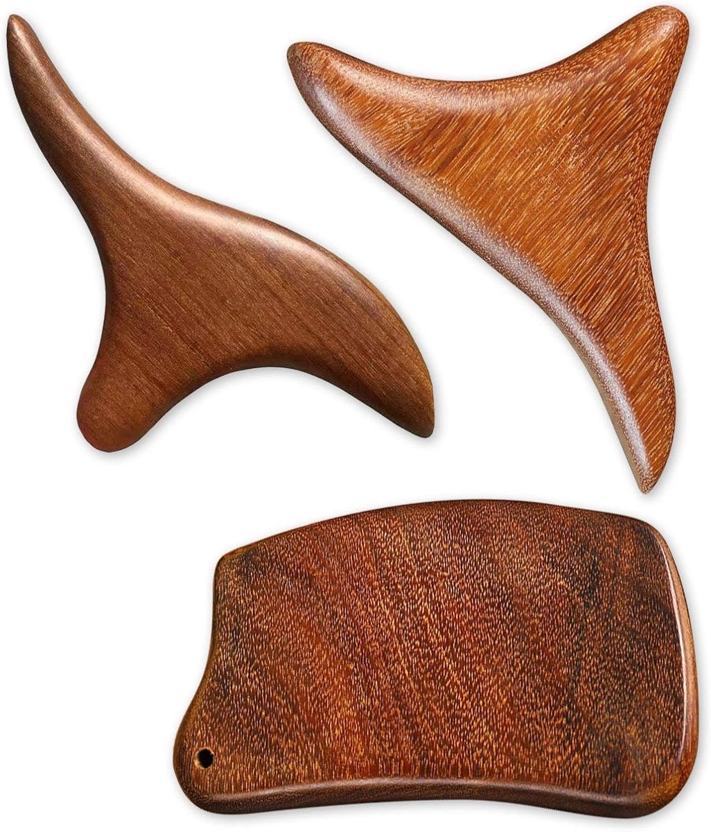 Sandelhout Schraper Set - Driehoekige Vogel Massager - Meridiaan Gua Sha Tool - Ontspanning voor Lichaam - ShopVlot
