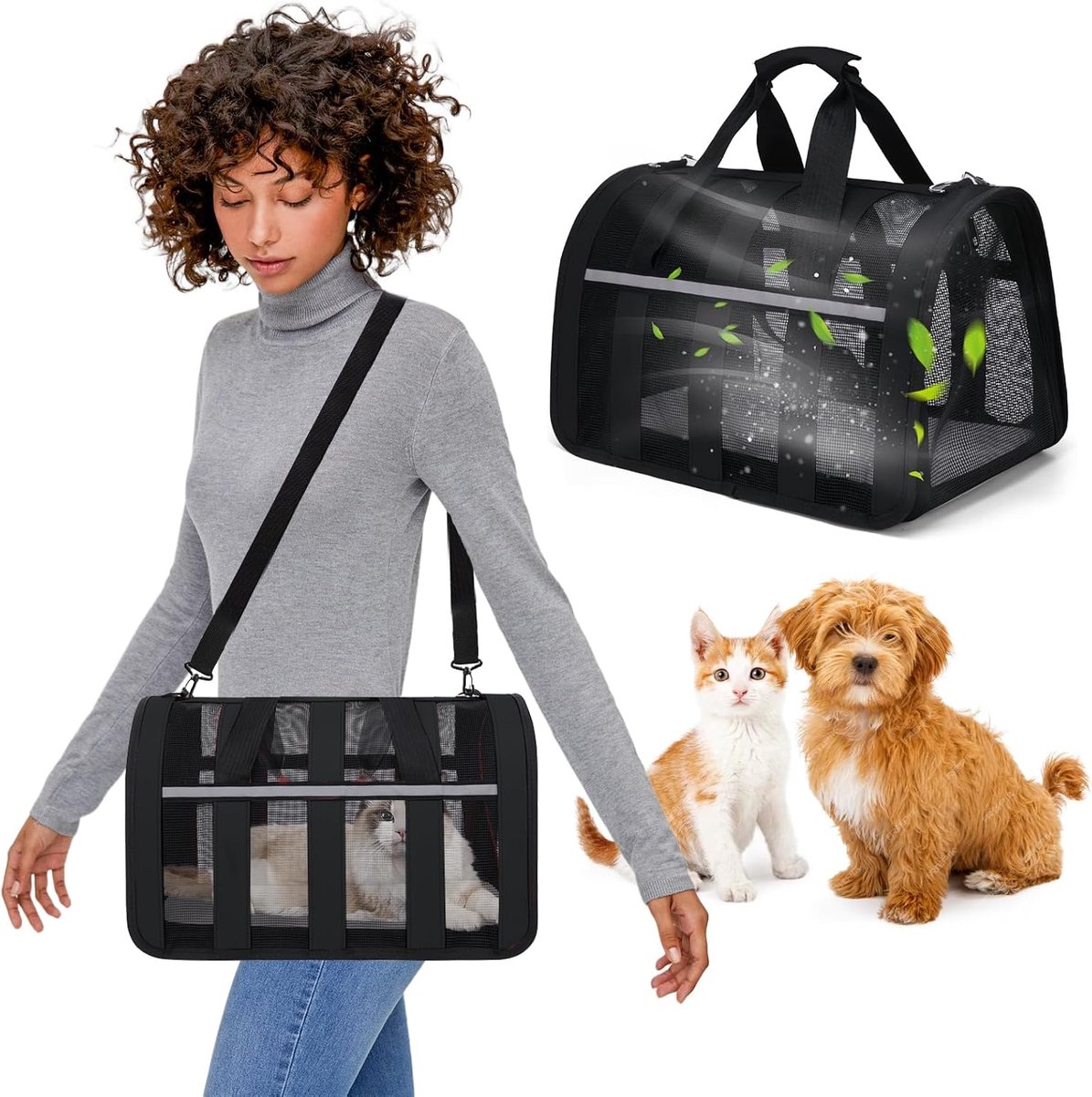 Hond- en katten draagtas S/M/L - Opvouwbaar en reflecterend - Ademend mesh materiaal - Ideaal voor reizen - ShopVlot