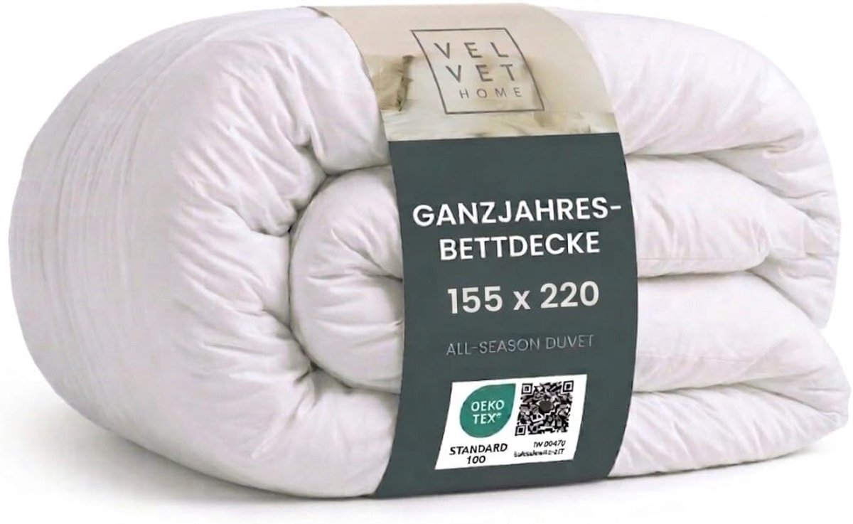 Dekbed 155 x 220 cm - donsdekbed voor het hele jaar - ademend microvezeldons - geschikt voor mensen met allergieën - ShopVlot