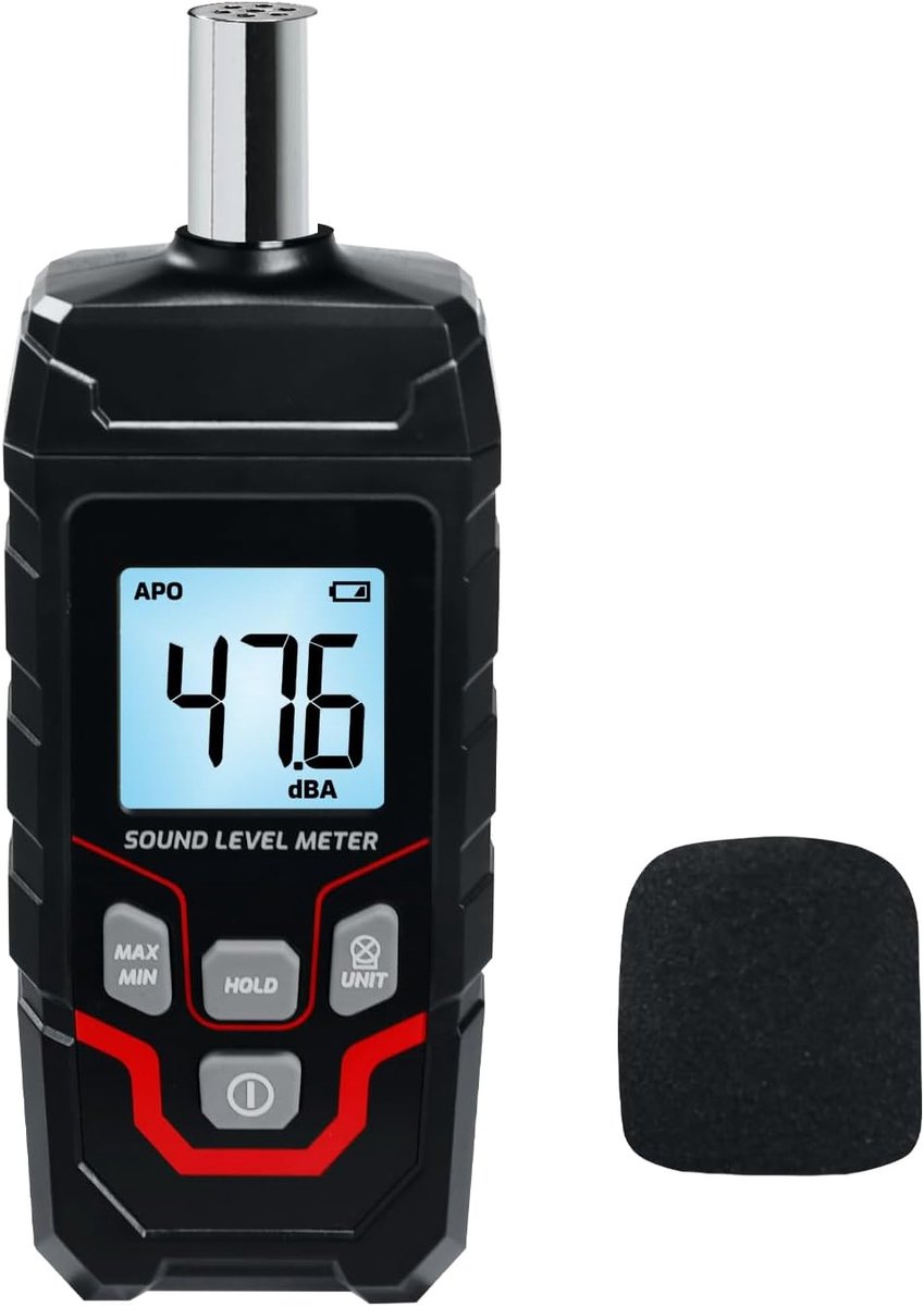 Geluidsniveaumeter 30–130dB - Digitale decibelmonitor - Verlicht LCD-scherm - Ideaal voor thuisstudio - ShopVlot
