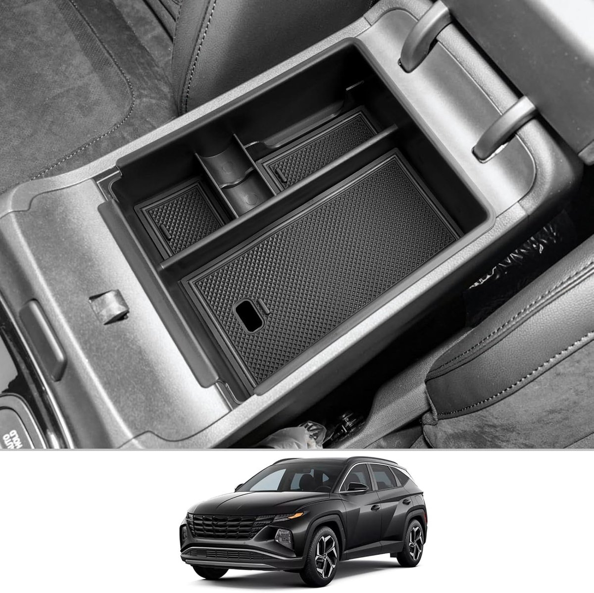 Opbergbox voor Hyundai Tucson NX4 2024 2023 2022 2021 - Middenconsole organizer - Perfecte pasvorm - ShopVlot