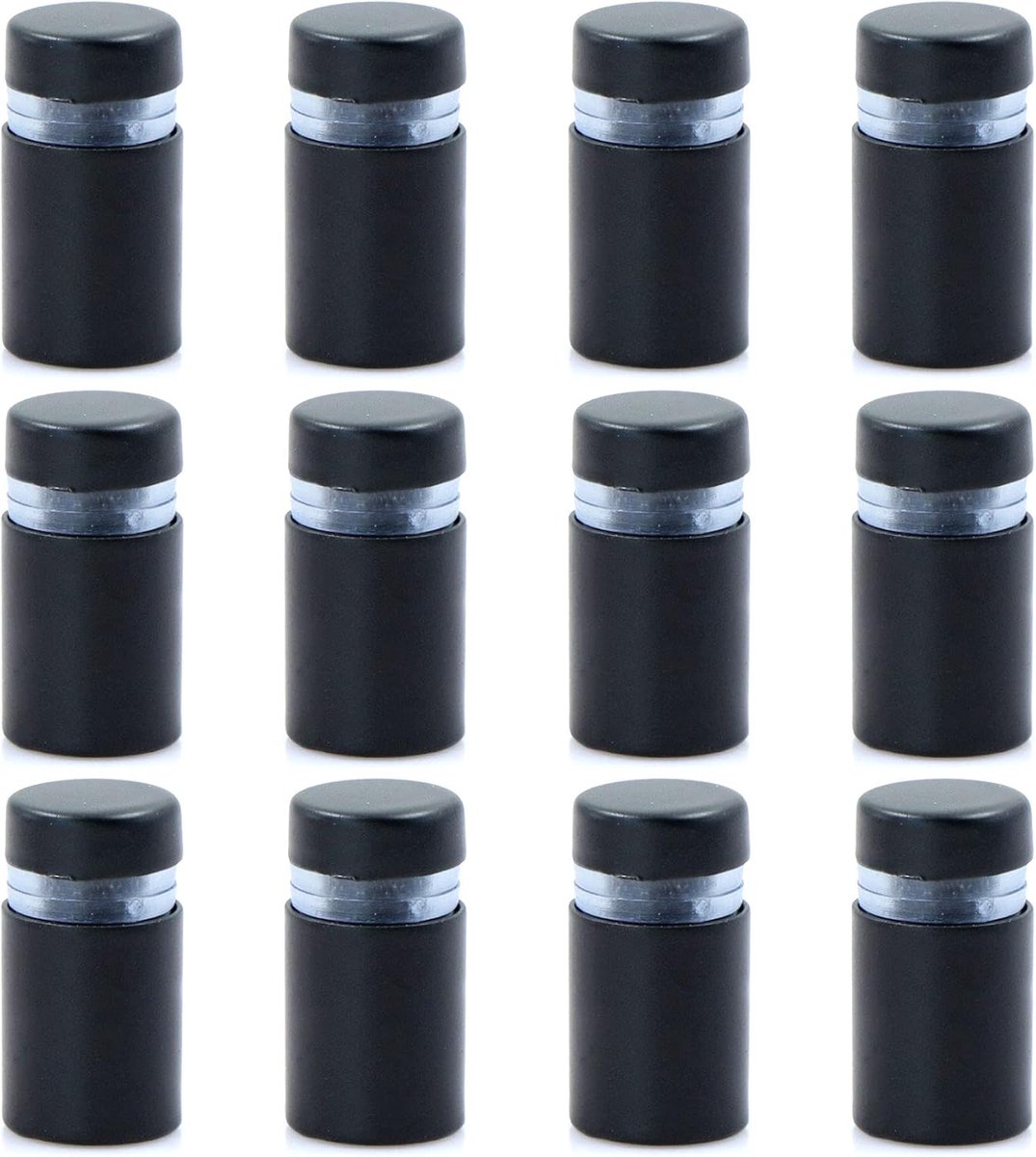 Advertising schroeven 12pcs - 12 x 20mm - RVS mat zwart - Stevige standoffs voor glas - ShopVlot