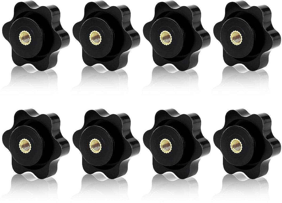 M4 Ster Gripmoeren 25 mm - Zwarte Knopmoeren - Hoogwaardige Kunststof - Voor Meubels en Machines - ShopVlot