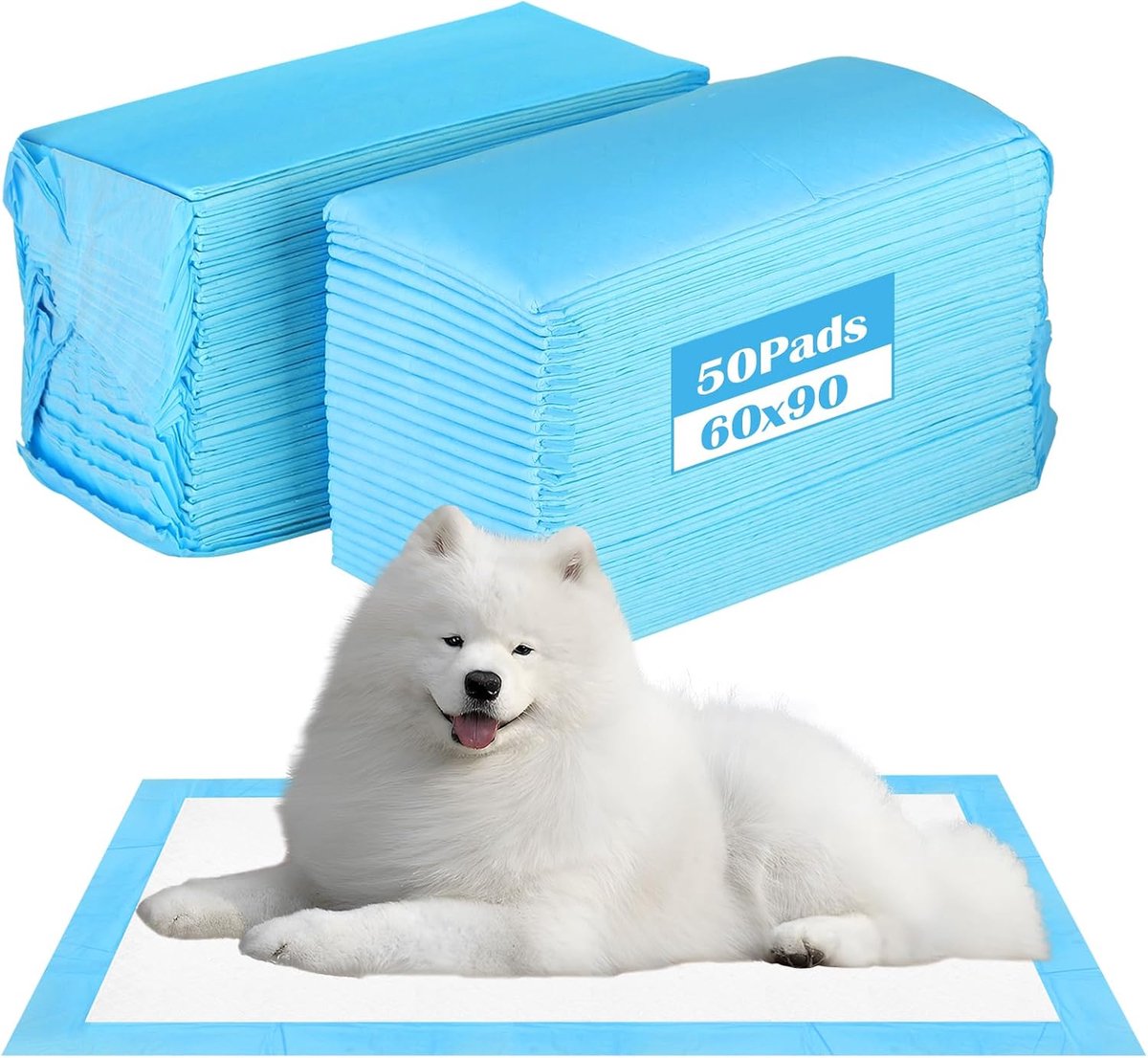Hondendekens 60 x 90 cm - 50 stuks trainingsmatten - 5-laags absorberend - ideaal voor puppy's en oudere honden - ShopVlot