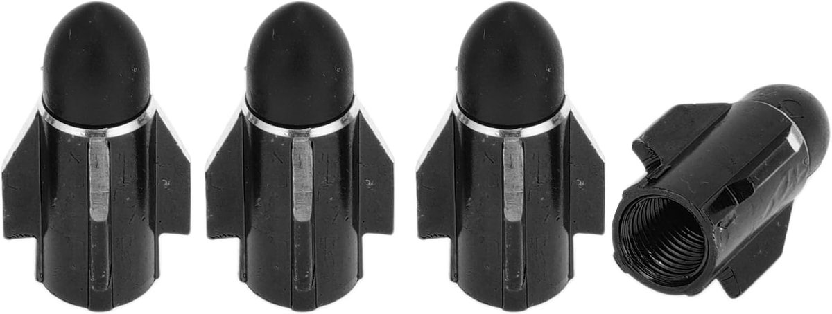 Tire Valve Stem Caps 7x28mm - Zwart Aluminium Legering - Slijtvast en Vochtbestendig - Unieke Stijl voor Banden - ShopVlot