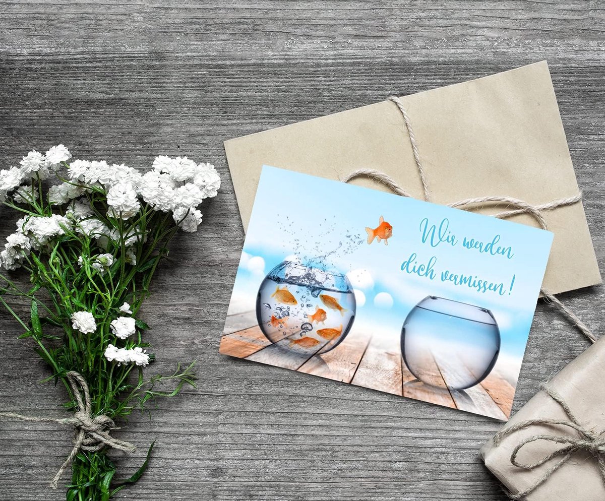 Farewell kaart 18 x 12 cm - vouwkaart - met witte envelop - perfect voor pensioen - ShopVlot