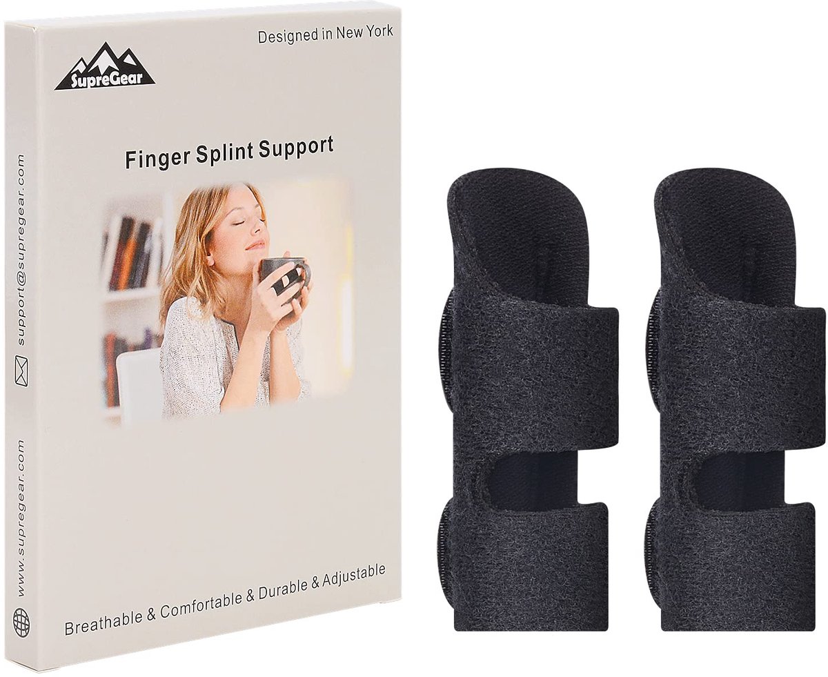 vingersplint set van 2 - verstelbaar - met verwijderbare aluminium staaf - voorkomt pijnlijke bewegingen - ShopVlot