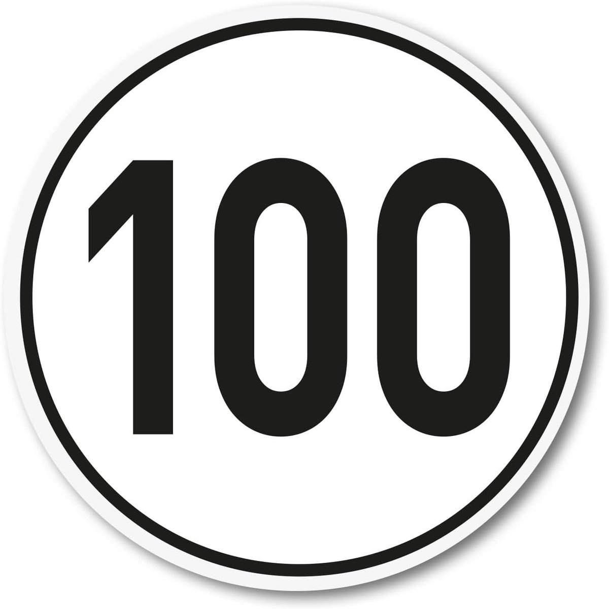 Snelheidssticker 100 km/h Ø 10 cm - zelfklevend - weerbestendig - geschikt voor autowasstraat - ShopVlot