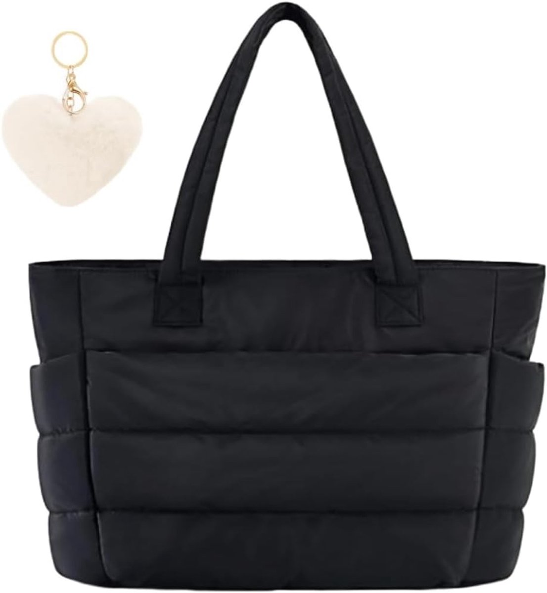 Dames tote bag grote capaciteit - lichtgewicht puffer handtas - met laptopcompartiment - ideaal voor school en werk - ShopVlot