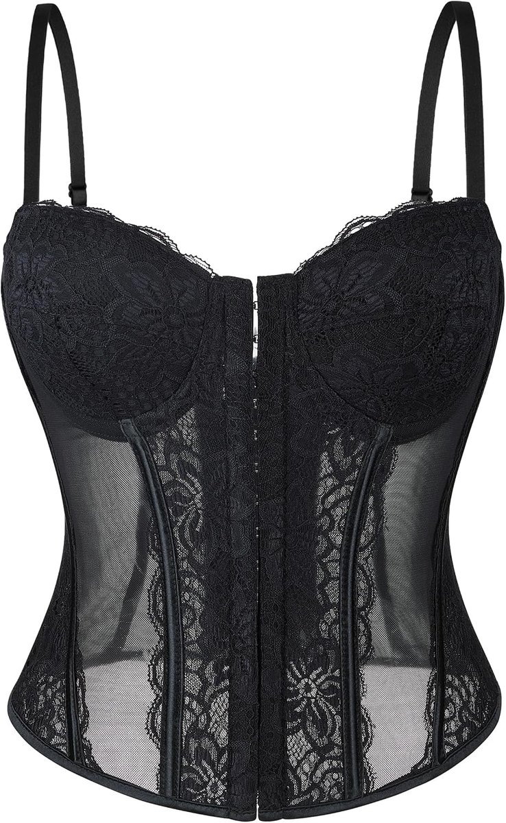 Korset voor dames S-XL - geperforeerd kant - sexy top met bandjes - accentueert jouw figuur - ShopVlot