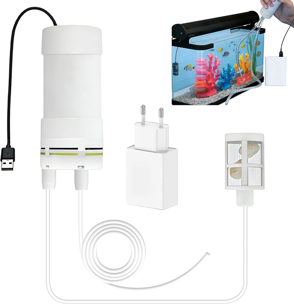 Waterpomp USB - zelfaanzuigend - 5V met 1 meter PVC slang - ideaal voor kleine watervoorzieningen - ShopVlot