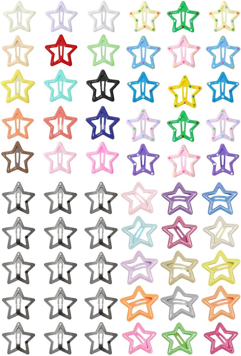 Haarclips 60 Stuks - Dopamine-Sterren - Antislip En Stevig - Lichtgewicht En Comfortabel - ShopVlot