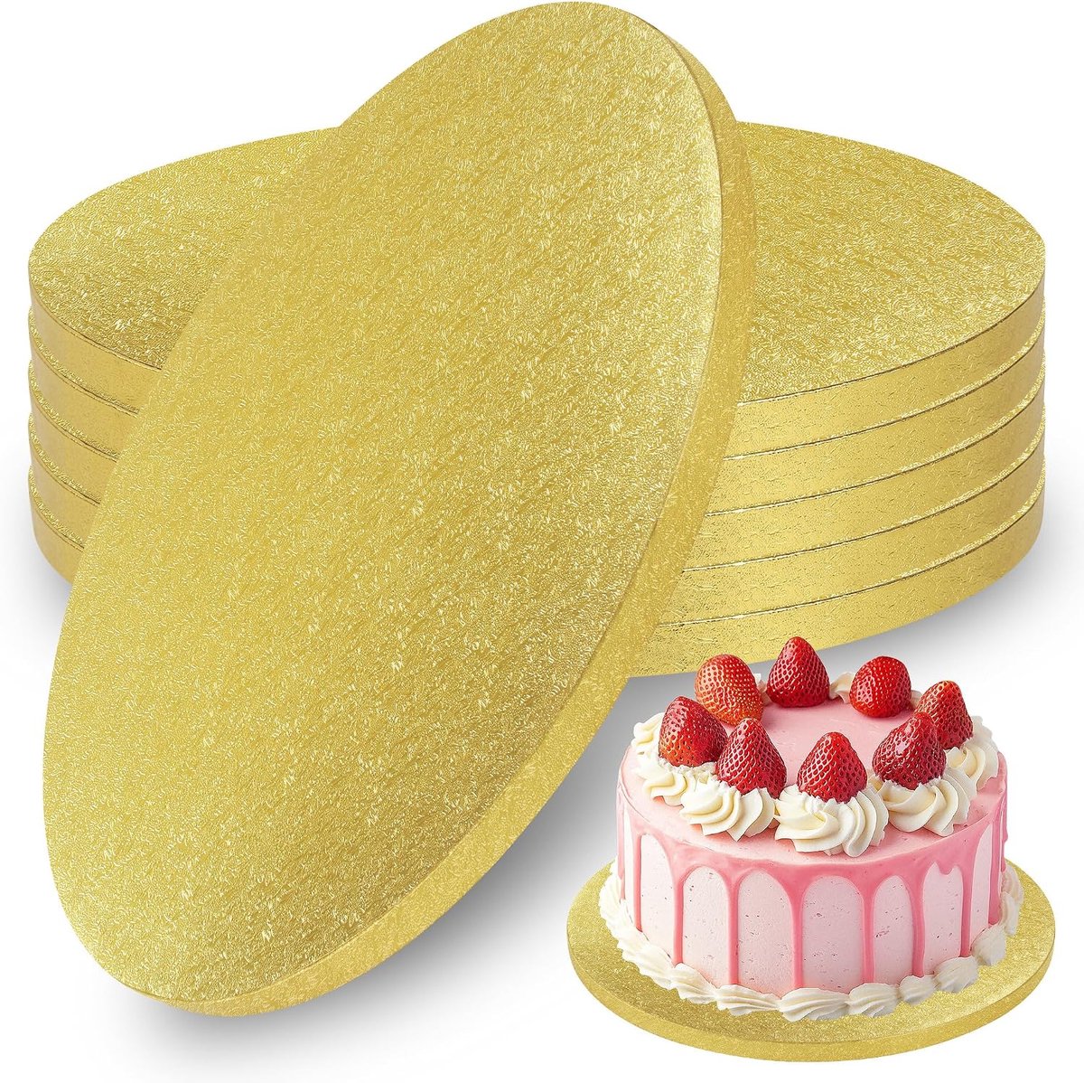 Cake Coasters 30cm - Gouden ronde cake matten - Set van 5 - Ideaal voor feesten en evenementen - ShopVlot