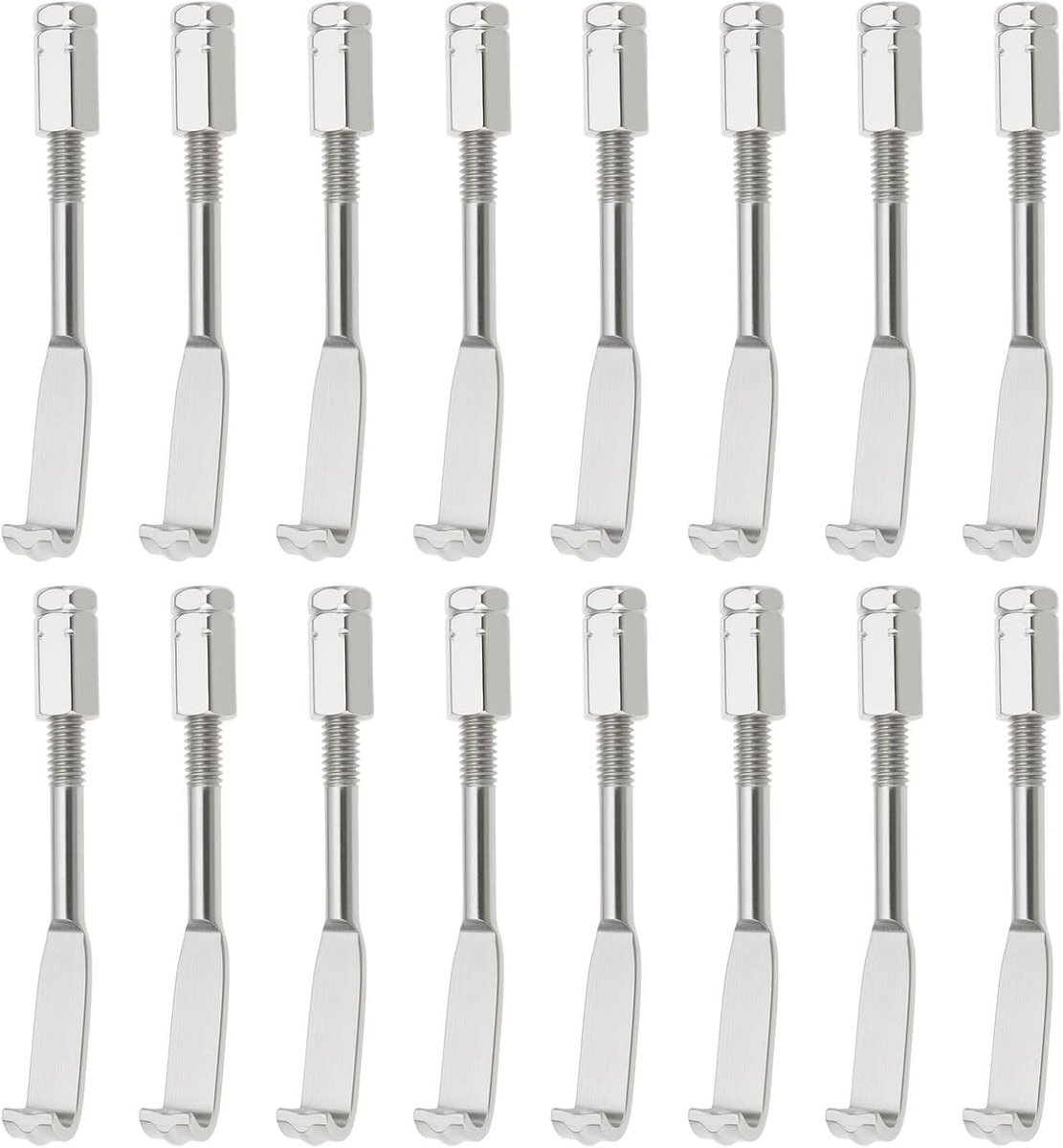 Banjo bracket hooks en moeren set 6 x 54mm - staal zilver - 24 stuks - voor stabiele stemming - ShopVlot