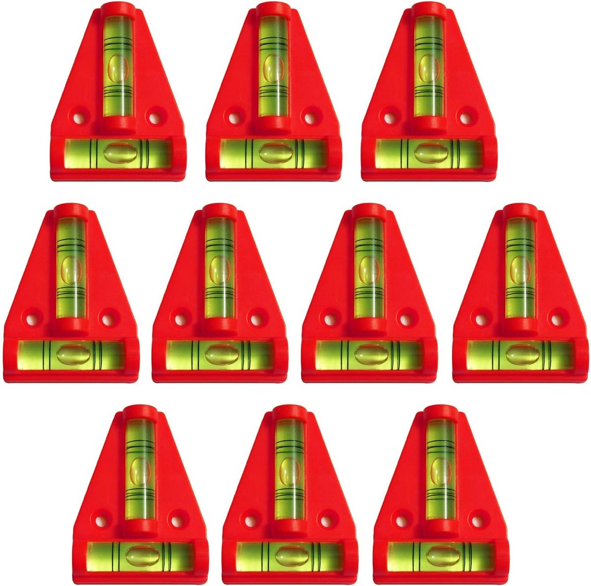 Kruiswaterpassen set van 10 - rood - met schroefgaten - ideaal voor nauwkeurige metingen - ShopVlot