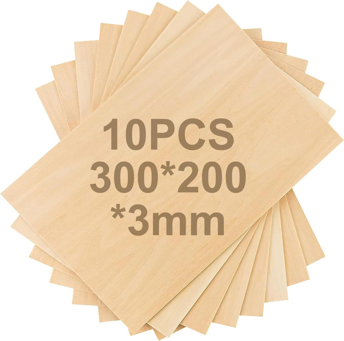Plywood platen 300 x 200 x 3 mm - Balsa hout - Duurzaam en stevig - Perfect voor modelbouw - ShopVlot
