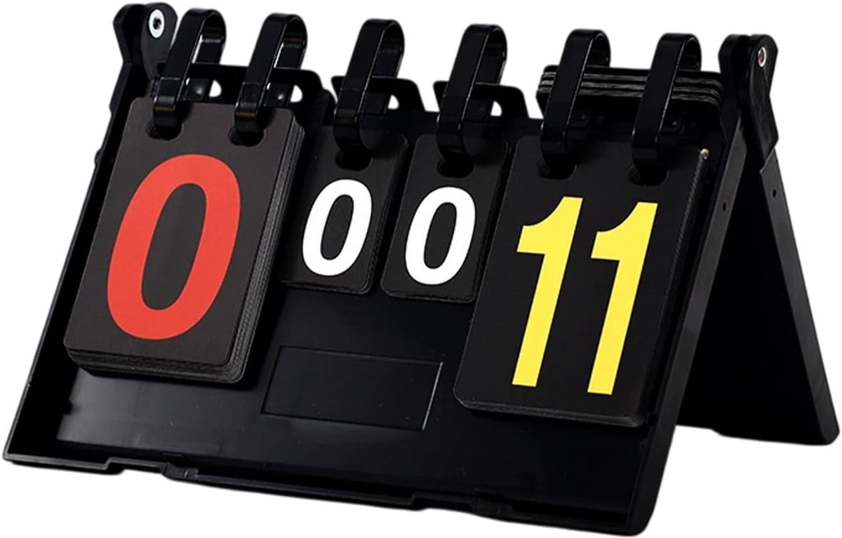 Scorebord 4-cijferig 29x21 cm - kunststof - waterdicht - ideaal voor sportwedstrijden - ShopVlot