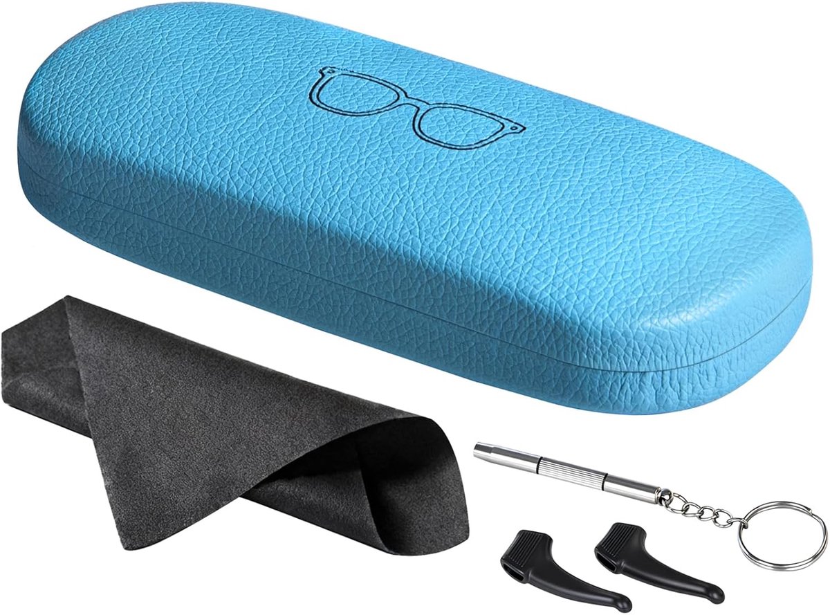 Bril etui hard case - premium leer - elegant zwart - ideaal voor reizen - ShopVlot