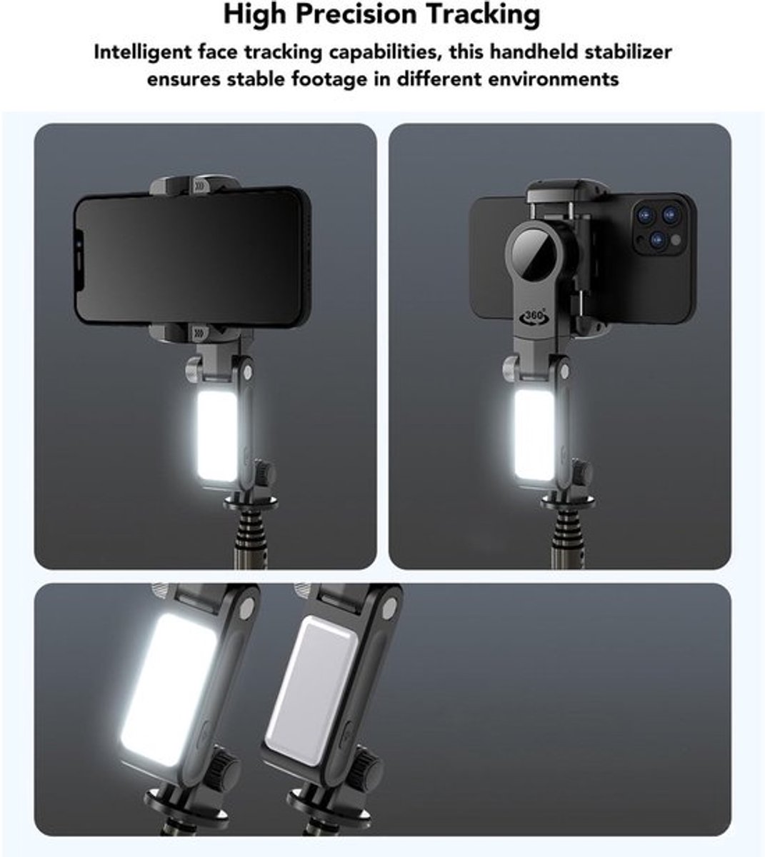Gimbal Stabilisator - Handheld Smartphone Gimbal - Draadloze Afstandsbediening - Multifunctioneel - Anti-Shake Statief - Vloggen - Geschi...